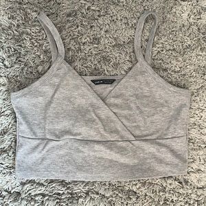 shein simple grey crop top